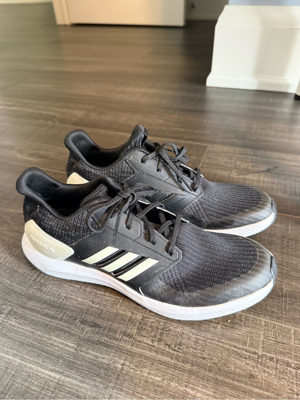 adidas Men’s Black Athletic Running Shoes with White Accents